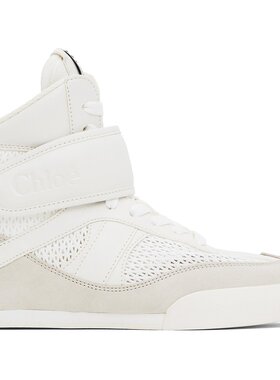 潮奢 Chloe 蔻依 女士 白色 & 米色 Kick 高帮运动鞋 CHC25S07HPL