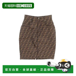 日本直邮中古Fendi芬迪女A级95新skirt裙子棉裙子棕色