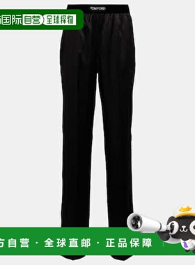 香港直邮Tom Ford 汤姆 福特 女士 高腰真丝混纺缎面长裤 000998
