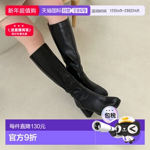 日本直邮Oriental Traffic 方形鞋头长靴 [31503 OR526BW002422]