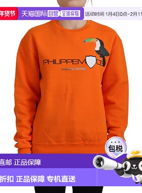 自营Philippe Model Chic印花长袖套头衫女式毛衣-橙色 美国奥莱