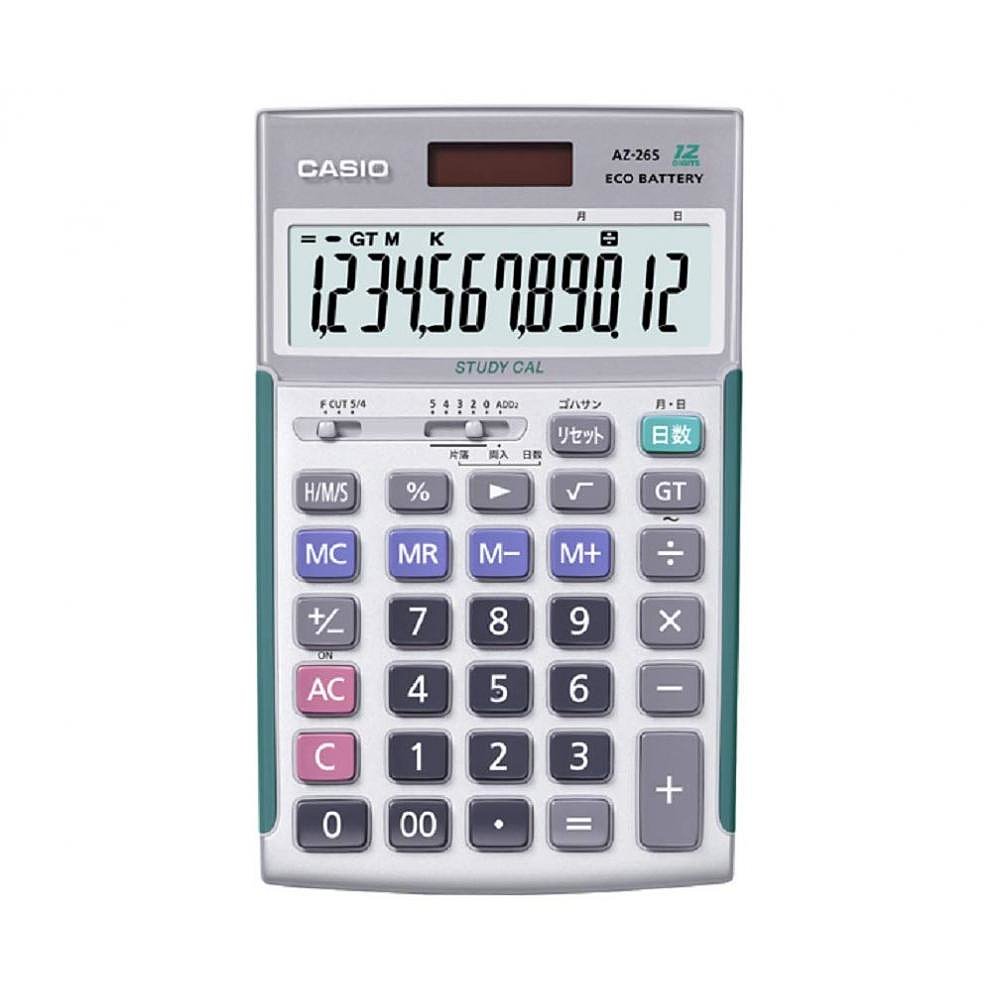 日本直邮Casio卡西欧学生计算器AZ-26S简约精准耐用配太阳能