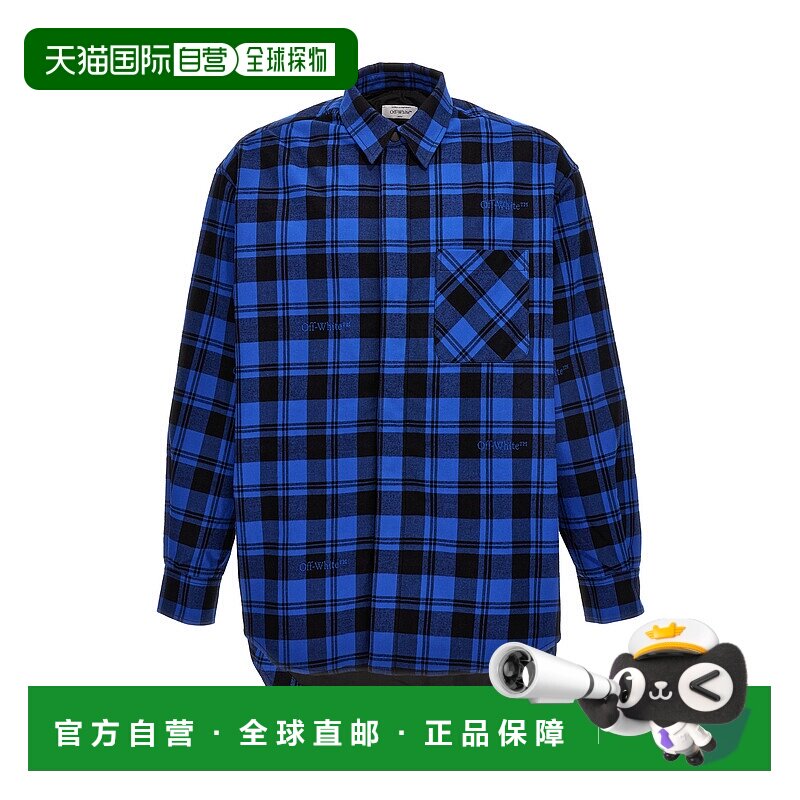 香港直邮Off-white 男士 'Check Flannel' 衬衫式夹克(米白色) OM图片