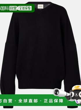 1h可退 香港直邮潮奢 KHAITE 女士 Wolfe 羊绒毛衣 black黑色 舒