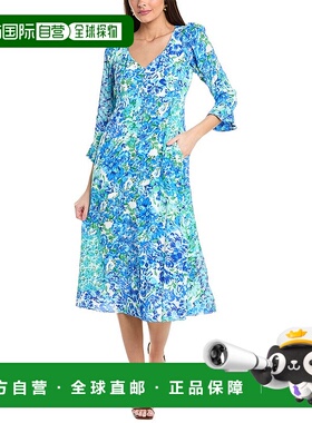 自营 Hale Bob Rylee连衣裙-蓝色 美国奥莱直发