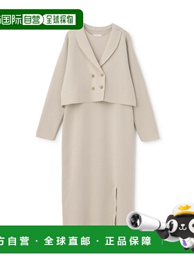 日本直邮Petit main LIEN 针织外套和连衣裙套装