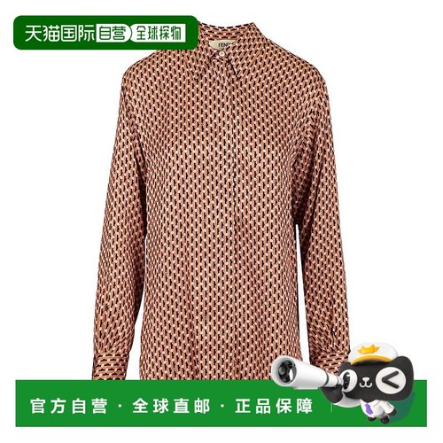 香港直邮FENDI 女士衬衫 FS8293AVJ2F1TRM AW2025 棕色 Silk blou