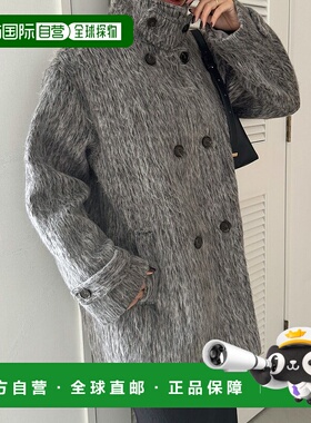 日本直邮JUNOAH 立领粗花呢中长款外套 [JU5602EW006461]