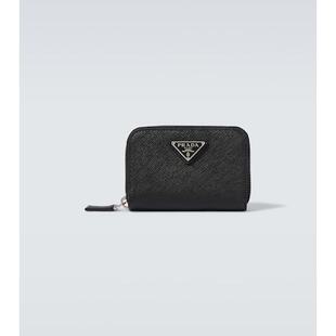 男士 普拉达 徽标小牛皮零钱包 Prada 潮奢