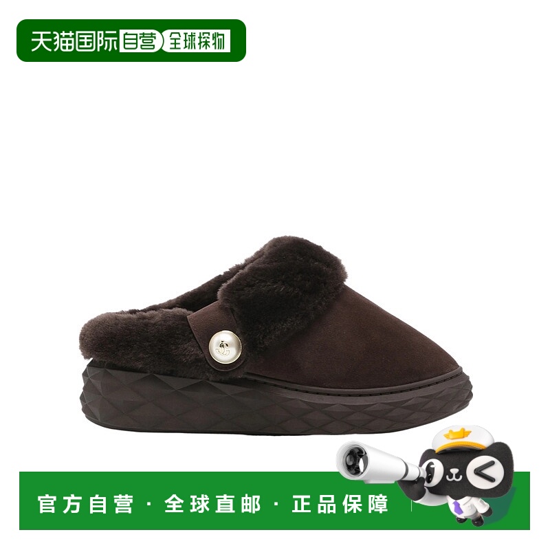 1h可退 香港直邮JIMMY CHOO 女士拖鞋 DIAMONDMAXIMFUWCHOCO AW20