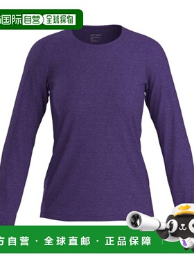 自营欧洲直邮ARCTERYX始祖鸟 TAEMA女士紫色再生聚酯运动长袖T恤