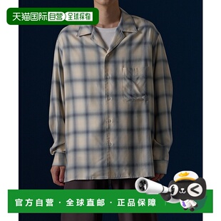 1h可退 日本直邮UNITED TOKYO 男士清凉格纹开领长袖衬衫 1345000