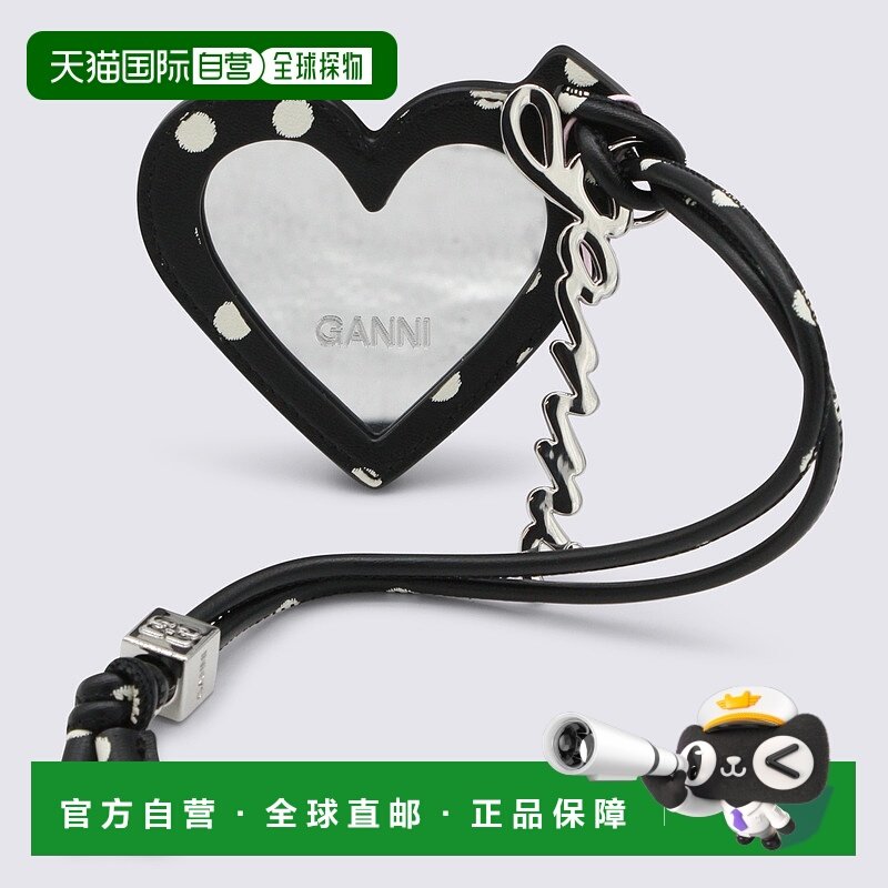 1h可退 香港直邮潮奢 GANNI 甘尼 女士 Keychains 黑色钥匙扣 B30