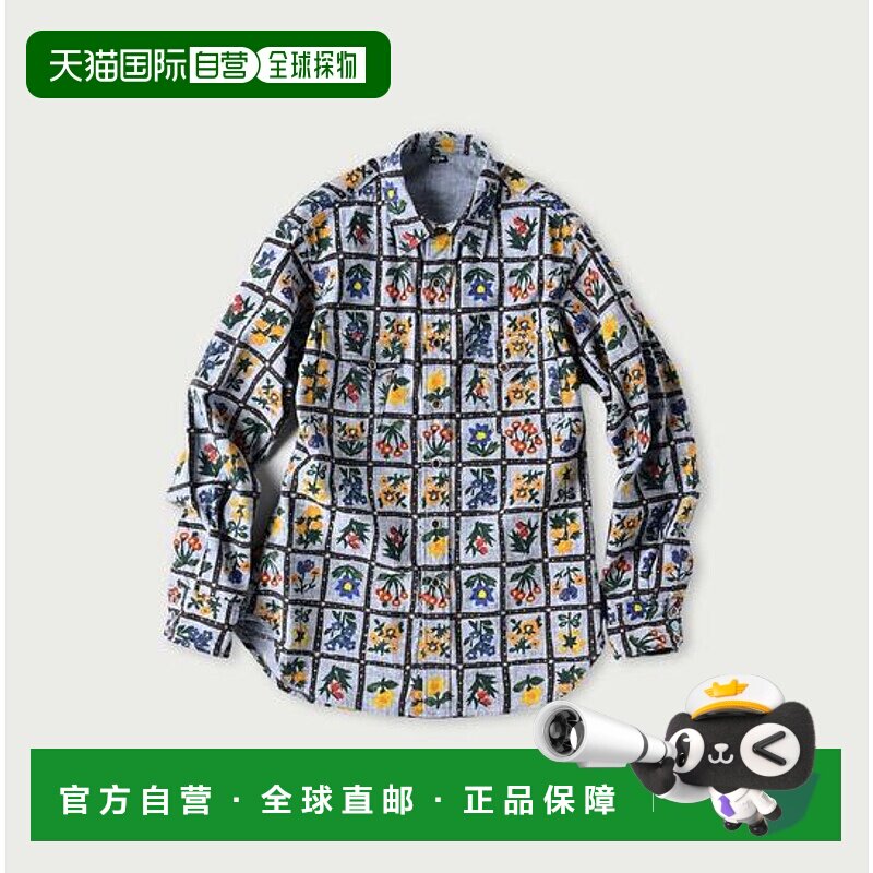 1h可退 日本直邮45R 908印度手织棉花卉东方衬衫牛仔