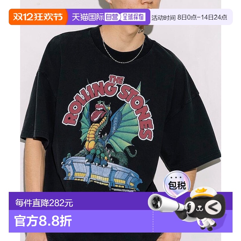 1h可退 日本直邮FREAK'S STORE The Rolling Stones 前卫印花大号