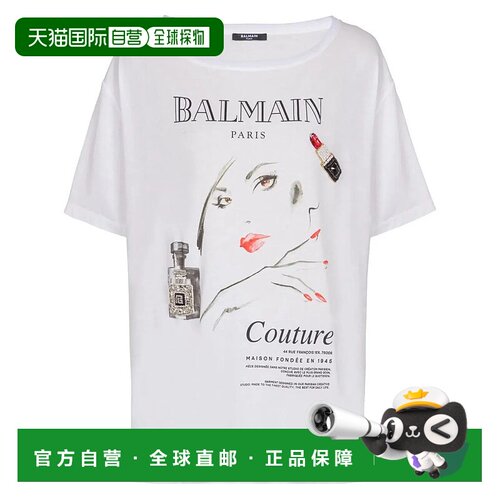 香港直邮BALMAIN 女士T恤 EF0EG129GE86 SS2025 白色