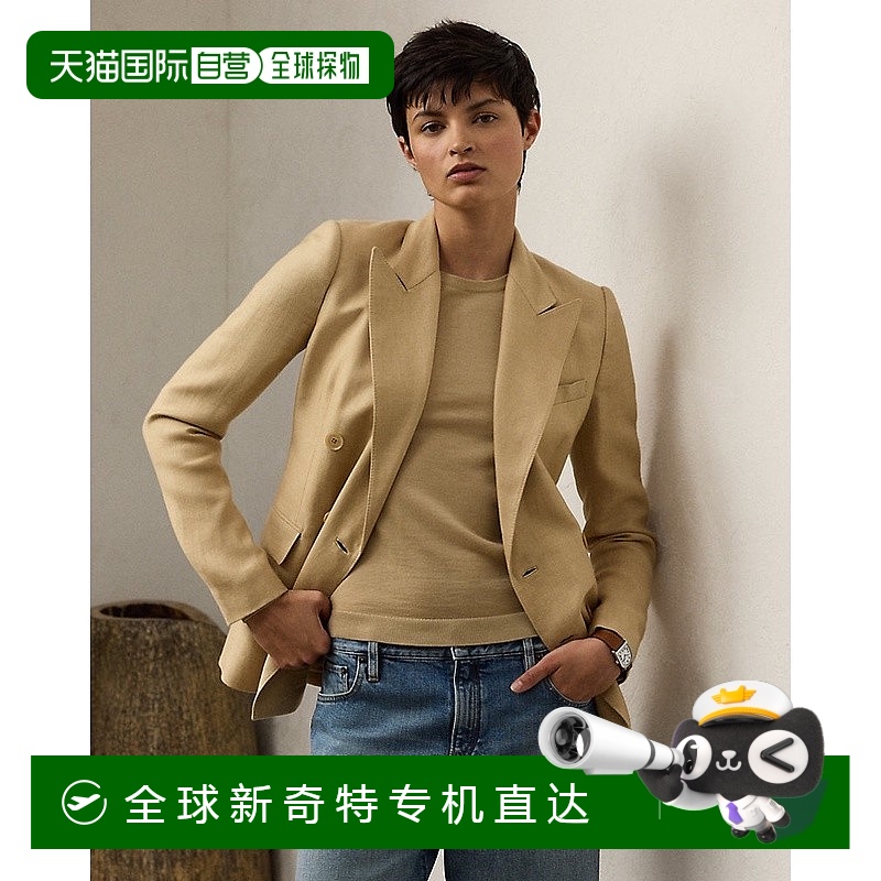 欧洲直邮RalphLauren拉夫劳伦 Camden 羊绒亚麻斜纹夹克