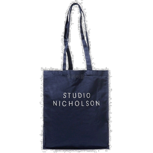 韩国直邮Studio Nicholson小号托特包手提袋海军蓝便携收纳通勤