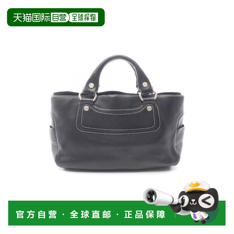 日本直邮中古二奢Celine赛琳女包B级9新hand手牛皮手提包黑色图片