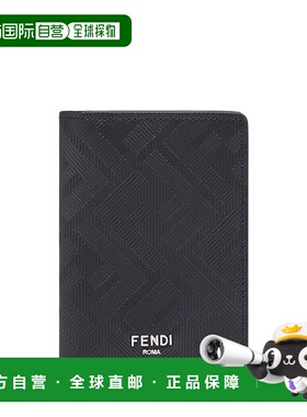 香港直邮FENDI 男士钱包 7M0349AJF4F19KP AW2022 黑色 FF图案双