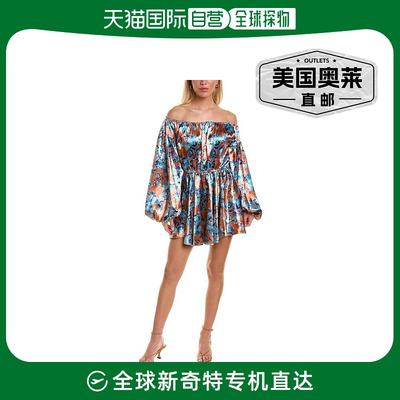 caroline constasCharli Dress In Rust Summer Flora - 锈色夏季