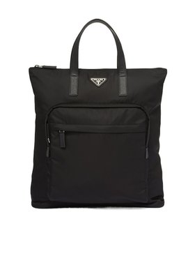 PRADA 男士双肩包 2VG0982DMGVOOOF0002 CO 黑色 徽标拉链双肩包