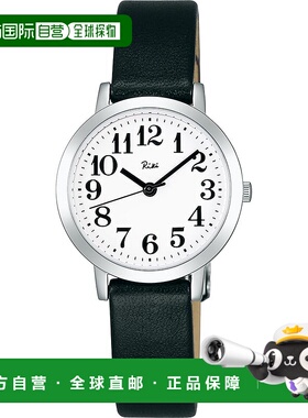 【日本直邮】Seiko精工 Riki  牛皮黑色手表 AKQK408