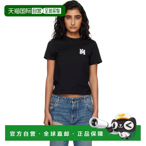 1h可退 香港直邮AMIRI 女士 黑色 MA Core Logo T恤 AWJYTE1036