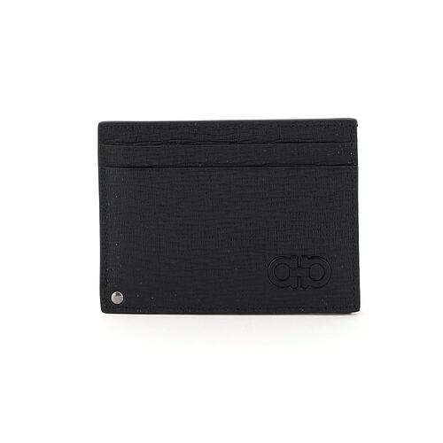 Salvatore Ferragamo 黑色徽标卡包 66A061