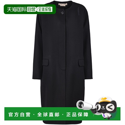 香港直邮MARNI 女士大衣 SPMA0024KSUTWA2100N99 AW2025 黑色风衣