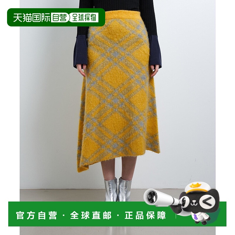 1h可退 日本直邮LANVIN en Bleu 女士鲜艳格纹针织短裙 3406512