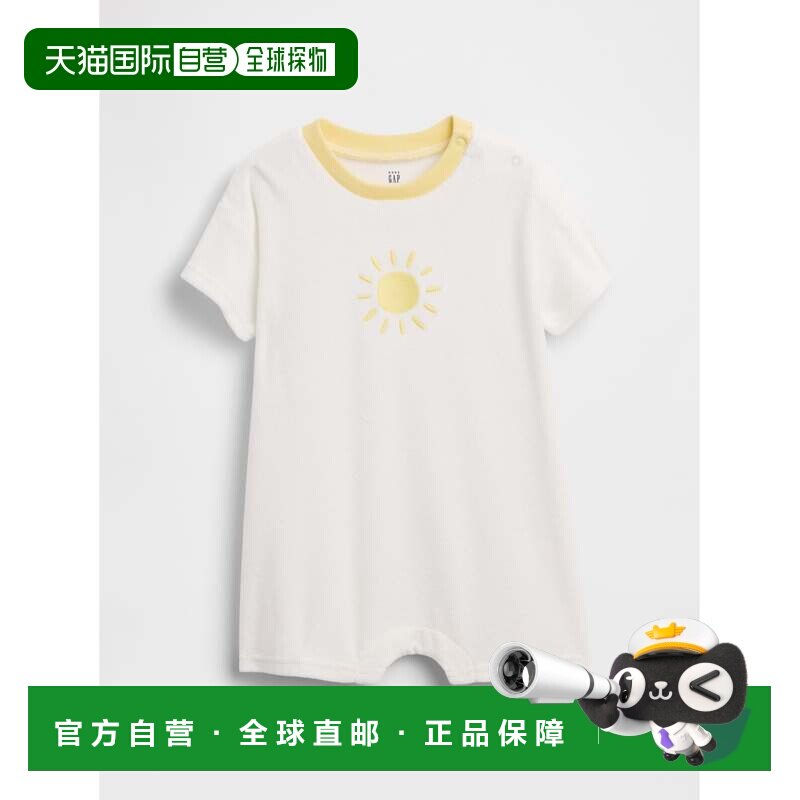 日本直邮GAP 法式毛圈短袖连体衣婴儿款图片
