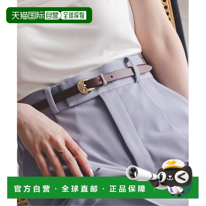 日本直邮LEFIJE 女士 细款牛皮腰带 黄金圆扣设计 26099250000230