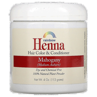 香港直邮Rainbow Research,指甲花染剂粉，染发剂和护发素，红褐4