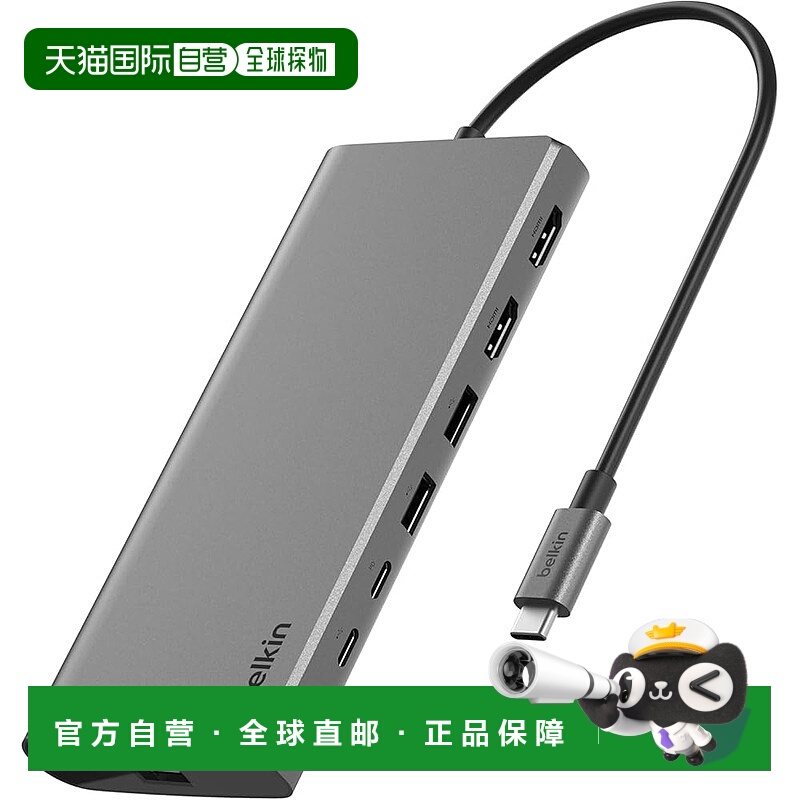 【日本直邮】Belkin 8合1 USB集线器 双4K显示 10Gbps PD100W INC