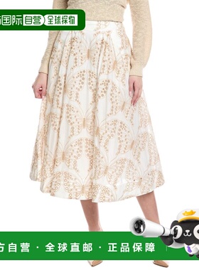 自营Milly Butterfly Eyelet A-Line Skirt - white 美国奥莱直发