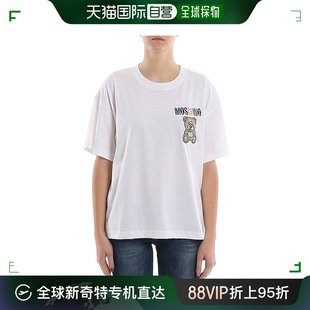 V0710 香港直邮MOSCHINO T恤 1001 女士白色小熊图案短袖 0540