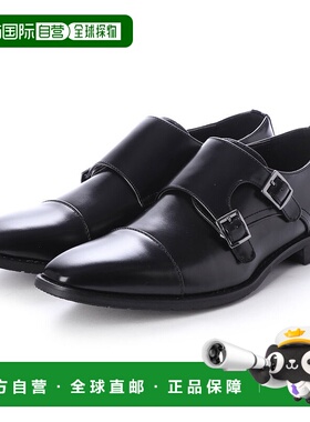 【日本直邮】Gino Zeeno 商务鞋男皮鞋长鼻防滑直尖双僧带（黑色