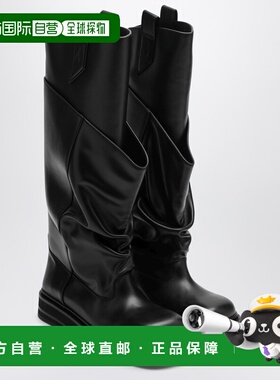 1h可退 香港直邮潮奢 The Attico 女士 La Passeggiata 黑色皮质