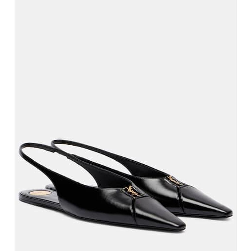潮奢 Saint Laurent 圣罗兰 女士 Babylone 皮质露跟平底鞋