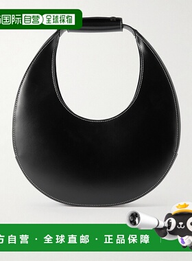 1h可退 香港直邮潮奢 Staud 女士 Moon 皮革手提包 079166BLK