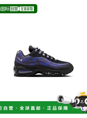自营欧洲直邮Nike耐克 Air Max系列黑色/紫色皮革复古跑步运动鞋