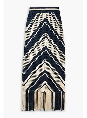 ZIMMERMANN 女士 Chintz 流苏钩花棉质中长半身裙 6817SSS234