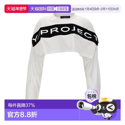 香港直邮Y PROJECT 女士 徽标短款T恤 204TS013OPTICWHITE