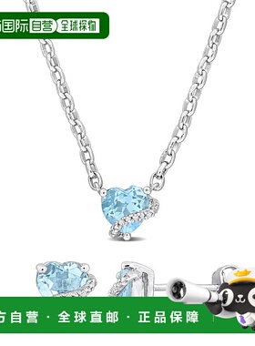 自营Mimi & Max 3ct TGW Sky Blue Topaz Diamond Accent Heart S