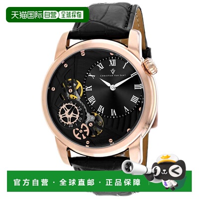 自营Christian Van Sant Men's Sprocket Auto-Quartz Black Roun