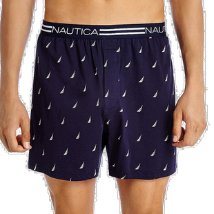 自营 Nautica 男式弹力针织平角内裤 - 跳伞蓝色 wintl 美国奥莱