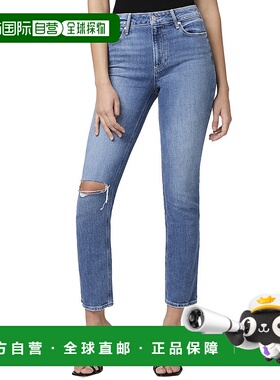 自营PAIGE Cindy Granada Destructed Straight Leg Jean - blue