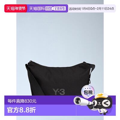 1h可退 香港直邮Y-3 女士 Motif 小号徽标斜挎包 JW6216 black黑