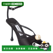 Jimmy 黑色 Choo 自营 Siva 95缎面凉鞋 美国奥莱直发高跟鞋